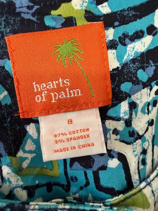 Hearts of Palm Bright Blue Patterned Beaded  Neck Jacket Blazer Size 8 - Picture 5 of 6